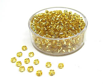 Roccailles 3.5mm Silbereinzug gold